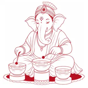 गणपती जलसंगीत करताना