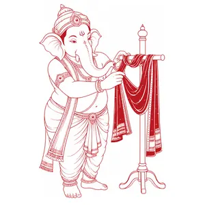 गणपती वेशभूषा आणि नेपथ्य करताना