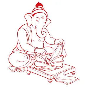 गणपती वेषांतर कला करताना
